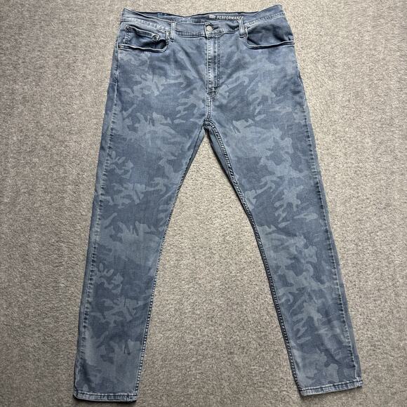 Levi's 512 Jeans Mens 36x30* Blue Camouflage Denim Slim Taper Performance Camo - Picture 1 of 9